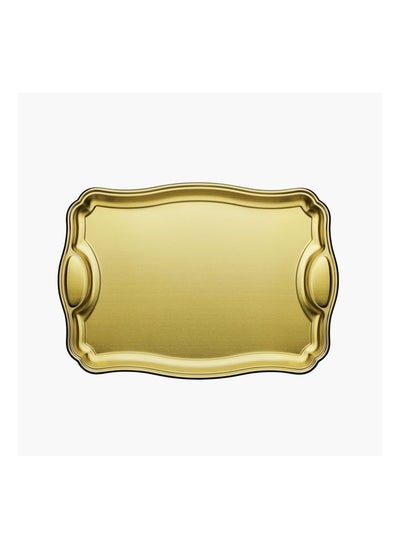 اشتري Doratta 42x29cm Rectangular Stainless Steel Tray in Matte Golden Finish في الامارات