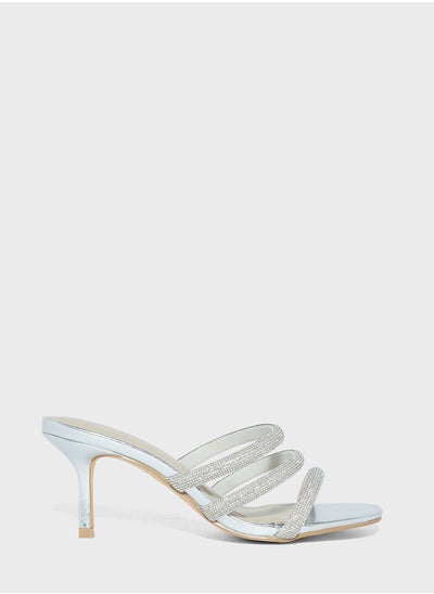 اشتري Mid Stiletto Heel Diamante Mule Sandal في الامارات