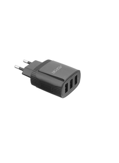 Buy A812 2.4 A IQ Home charger Plus Type C cable 3 USB - Black in Egypt