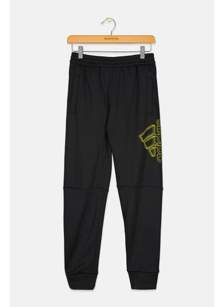 Buy Kids Boy Sportswear Fit Running Sweatpants, Black/Yellow in UAE