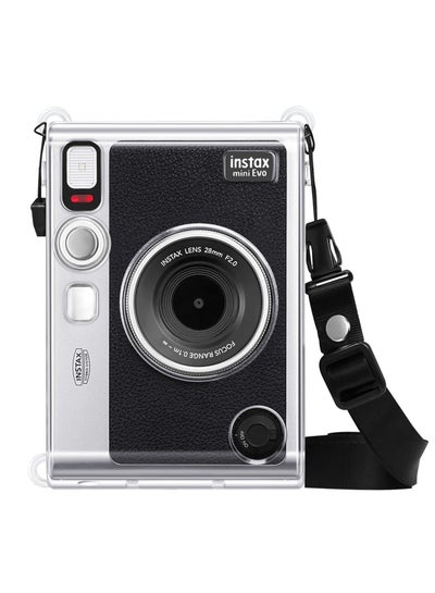 Buy Protective Case for Fujifilm Instax Mini EVO Camera Crystal Hard PVC Cover with Removable Shoulder Strap in UAE