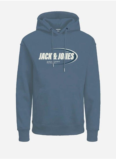 Buy Logo Print Cuffed Sleeve Hoodie in Saudi Arabia