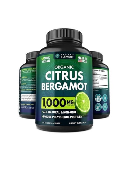 Buy Organic Citrus Bergamot 1000mg 120 Capsules in UAE