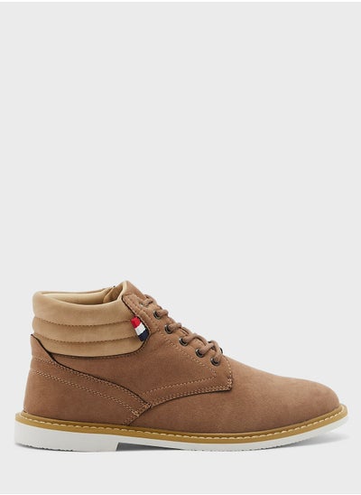 Buy Webbing Detail Casual Faux Suede Boots in UAE