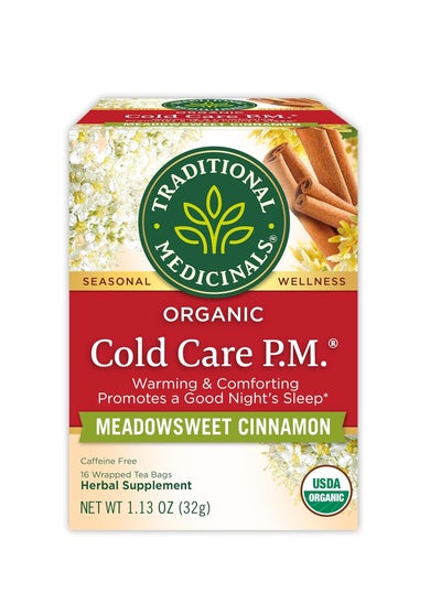 Buy Traditional Medicinals Organic Cold Care PM Meadowsweet Cinnamon 16 Wrapped Tea bags 32g in UAE