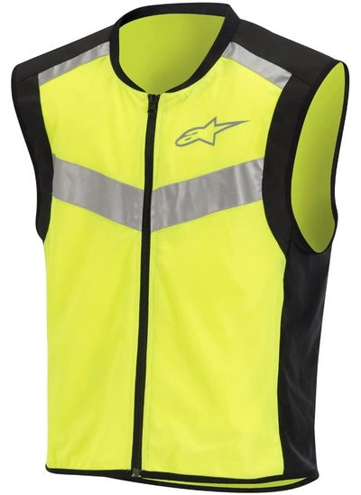 Buy Alpinestars Black-Yellow Fluorescent Flare Motorcycle Safety Vest in UAE