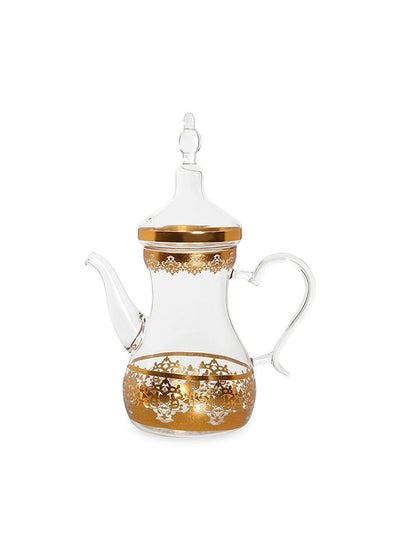 Buy Nadia Glass Tea Pot Gold/White in UAE