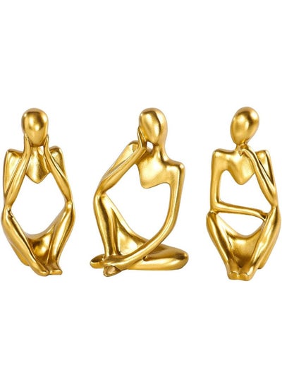 Buy Zastion Bmlcgj Thinker Statue Gold Decor Abstract Art Sculpture, Golden Resin Collectible Figurines For Home Living Room Office Shelf Decoration,Great Gift Ideas (Gold) in Egypt