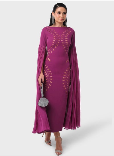 Buy Pleated Sleeve Dress in Saudi Arabia