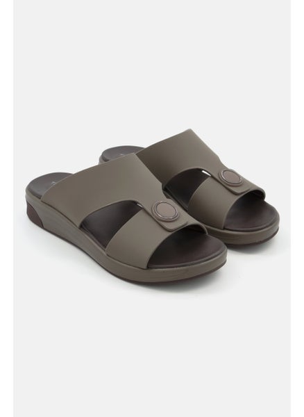 Buy Men Slip On Sandals, Dark Khaki in UAE