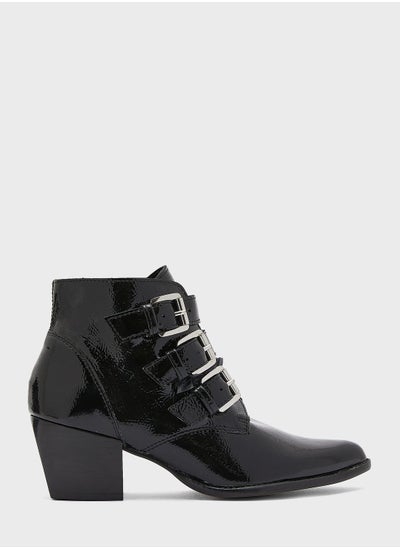 Buy Bennevis Block Mid Heel Ankle Boots in UAE