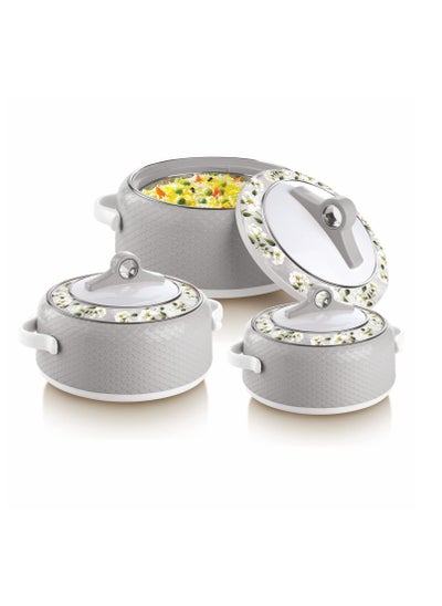 Buy Coral Casserole Food Warmer Stainless Steel Insulated Hotpot 3 Pc Set in UAE