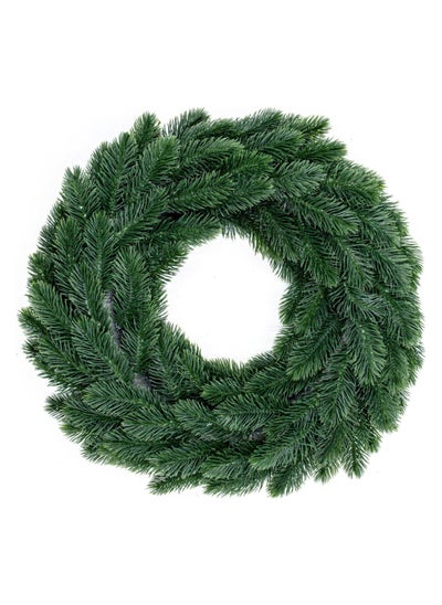 Buy Gulf Flowers Christmas Wreath – 45cm Green Holiday Wreath for Festive Home Decor, Indoor & Outdoor Christmas Decoration in UAE