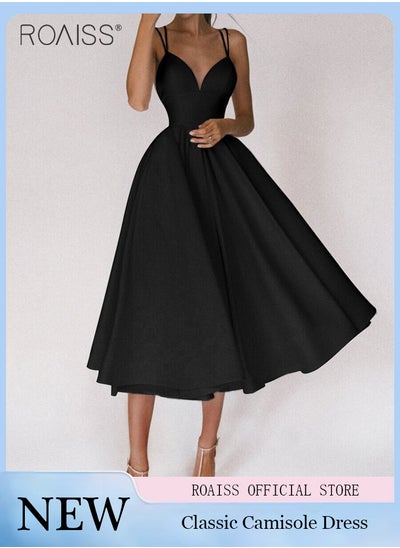 Buy Fashionable Classic Suspender Dress Women'S Versatile Waist Big Skirt Daily Commuting A-Line Dress in Saudi Arabia