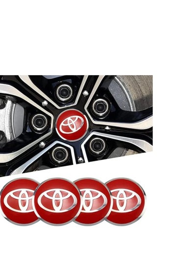 اشتري Car tire cover for Toyota, four pieces, red في مصر