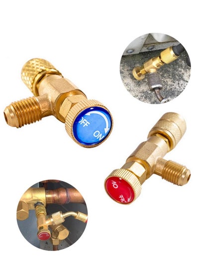 Buy 2 Pack Refrigerant Safety Valves for R410a and R22 Air Conditioning  Liquid Safety Valves with 1/4" Adapter for Refrigerant Filling in UAE