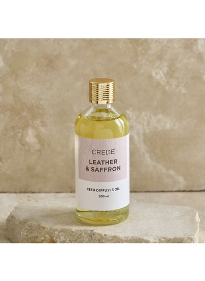 Buy Crede Leather and Saffron Reed Diffuser Oil Refiller 100 ml in Saudi Arabia