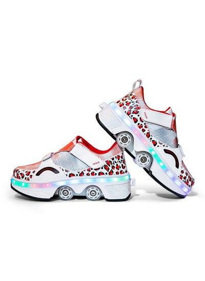 Buy LED Flash Light Sneaker Skate Shoes with Wheels USB Charging Roller Skates Shoes in Saudi Arabia