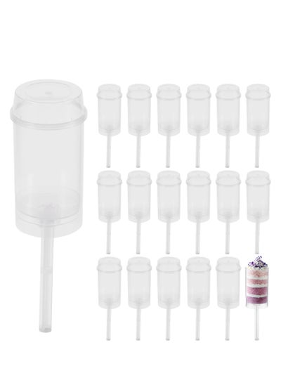 اشتري 20Pcs Cake Pop Shooter, Plastic Cake Stand, Clear Cake Holders Push Ice Cream Containers with Lids Base and Sticks for Bakery Cake Shop Ice Cream Baking Molding في السعودية