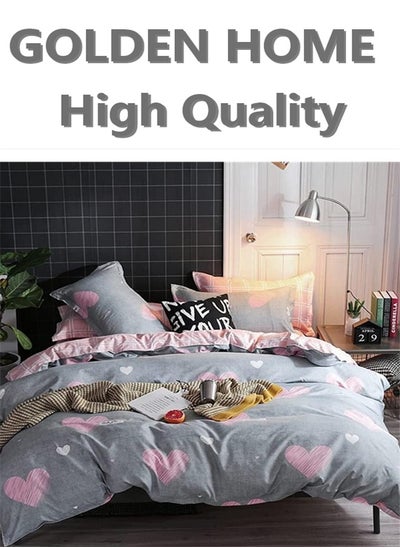 Buy King/queen/single size, striped pattern duvet cover set. 6 Piece set includes 1 Comforter Cover, 1 Fitted Bedsheet, 4 Pillowcases in UAE