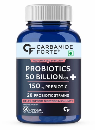 اشتري Carbamide Forte Probiotics Supplement 50 Billion for Women & Men – 60 Veg Capsules في الامارات