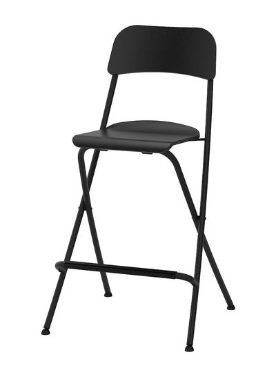 اشتري Bar stool with backrest foldable black/black 63 cm في الامارات