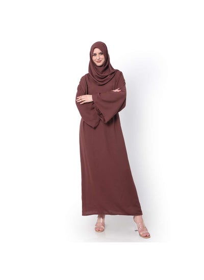 اشتري MODEST SOLID LIGHT WINE COLOUR LONG KAFTAN WITH SCARF AND  ARABIC KAFTAN JALABIYA DRESS في السعودية