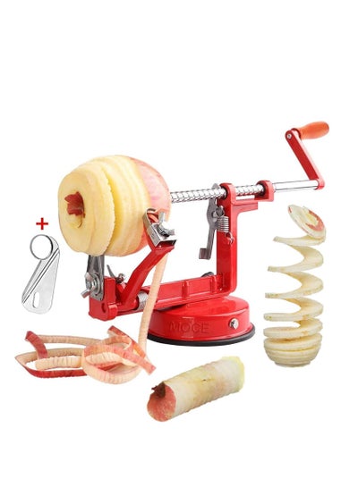 Buy Apple Peelers 3 In 1 Stainless Steel Apple Peelers Corer Slicer with Suction Base Spiral Multicolor Peelers Slicer Stainless Steel Hand-cranking Apple Peeler Slicer Peeler in UAE