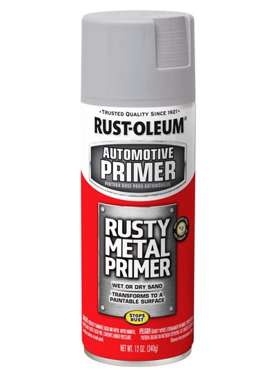 Buy Rust-Oleum 249331 Automotive Rusty Metal Primer Spray Paint, 12 oz., Light Gray in UAE