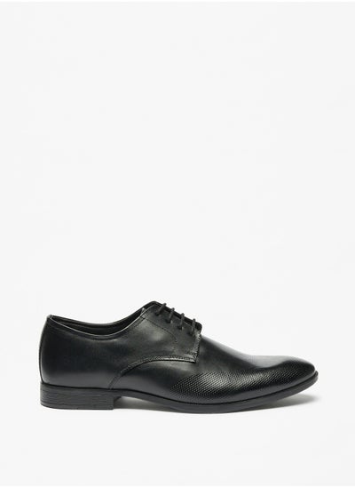 اشتري Solid Derby Shoes with Lace Up Closure في السعودية