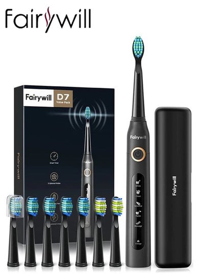 Buy Ultrasonic Electric Toothbrushes Whitening Waterproof IPX7 Black in Saudi Arabia