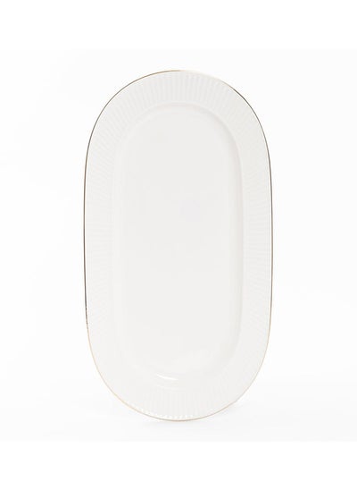 Buy Luce Oval Platter, White - 35.56 cm in UAE