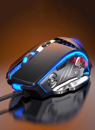 اشتري VAORLO Mute Game Mouse USB Wired Mice Cool Breath Light 3200 DPI Laser Engine Gaming Mouse Comfortable Hand-Feel في الامارات