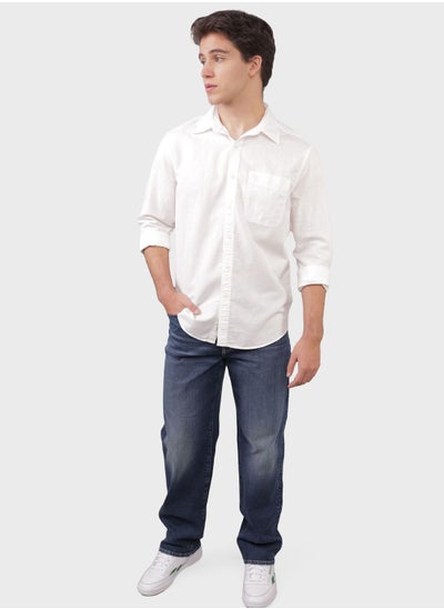 Buy Essential Button-Up Regular Fit Shirt in Saudi Arabia