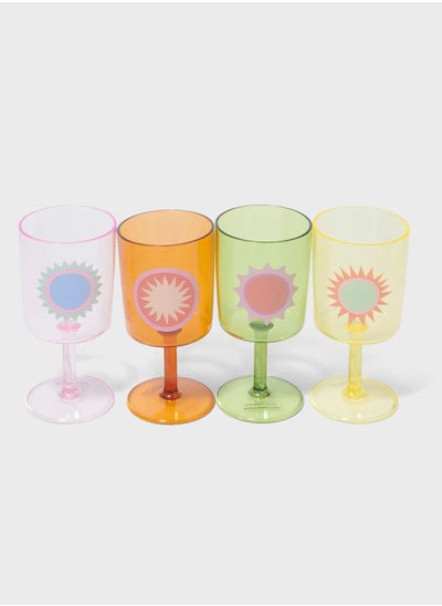 اشتري Poolside Wine Glass Rio Sun Multi Set Of 4 في الامارات