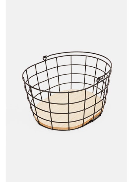 اشتري Oval Metal Basket, Black في الامارات