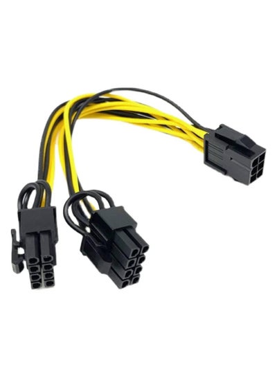 6 Pin PCI Express Female to Dual PCIE 6+2 Pin Male Power Cable ...