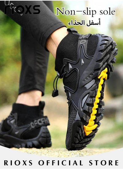 Buy Men's Outdoor Athletic Sports Shoes Non-Slip Trail Running Shoes Trekking Breathable Fitness Walking Jogging Hiking Shoes in Saudi Arabia