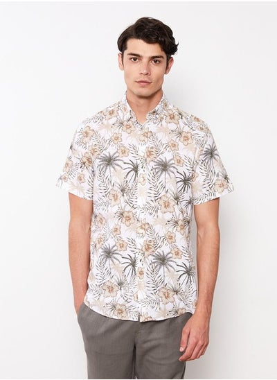 Buy Regular Fit Short Sleeve Patterned Men's Shirt in Saudi Arabia