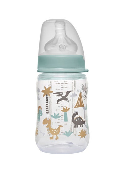 Buy Wide-Neck Bottle Teat-M Silicone Green Dino, 0m+ 260ml in Saudi Arabia