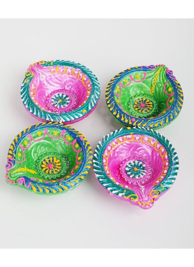 اشتري Fancy Deepak Diya 4 Piece Multicolour 7cm في الامارات