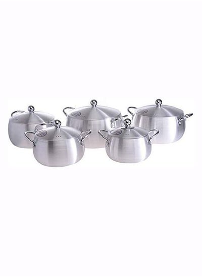 Buy A set of aluminum cooking pots consisting of 5 sizes in Saudi Arabia