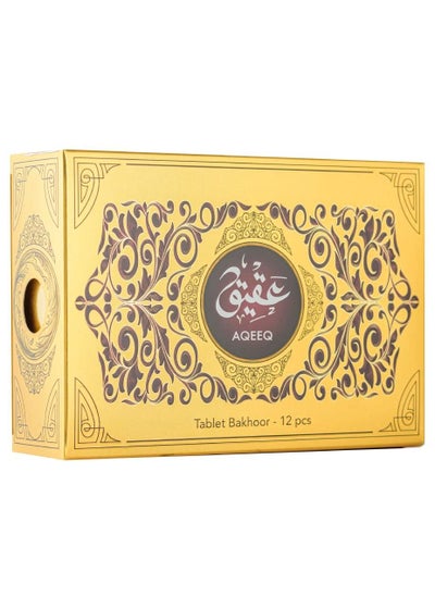 Buy Aqeeq Tablets Bakhoor Pack of 12, 100% Pure Oriental Oud Bakhoor in UAE