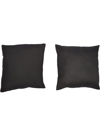 Buy Soft Plain Colored Cushion 45X45 Cm Black 2 Pcs in Saudi Arabia