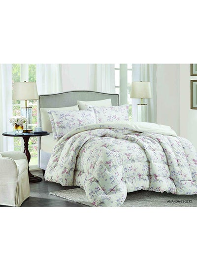 Buy Best Quality 6 Piece King Size Comforter Set Microfiber Off White in UAE