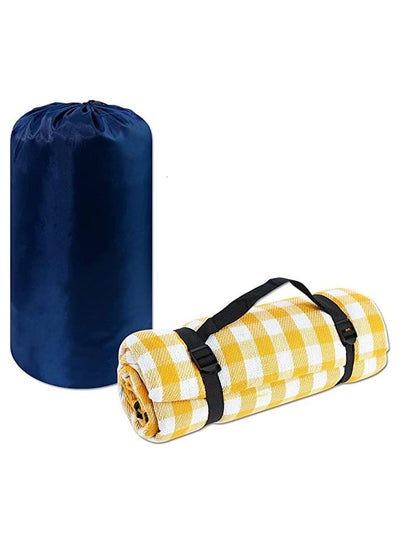 Buy Extra Large Picnic Outdoor Blanket, 3 Layers 79''x79'' Waterproof Portable Beach Blanket for 6-8 People Spring Summer, Foldable Beach Mat and Camping,Hiking, Park and Travel (Yellow) in Saudi Arabia