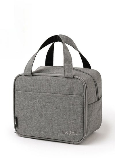 اشتري Double Layer Waterproof Portable Fresh-keeping Lunch Box Bag - Grey في السعودية