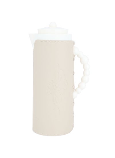 Buy Beige Leather Thermos 1 Liter in Saudi Arabia