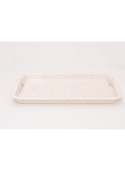 Buy Bright Designs Melamine Rectangle Tray Set of 1 
  (L 55cm W 35cm) Creamy with brown in Egypt