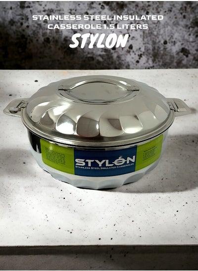 Buy Yolo High quality Stainless Steel Insulated Casserole 1.5 Liters - Stylon in Saudi Arabia